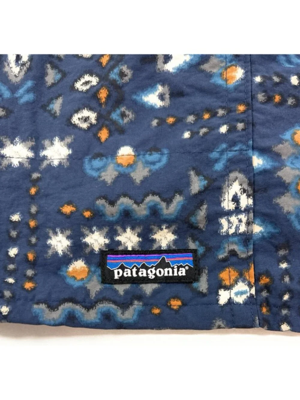 Patagonia Mens Baggies Shorts Size Large Swim Trunks Blue Aztec Print